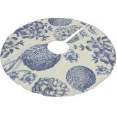 Antiek blauwe ventilator AfdrukFloral Kerstboom Rok (Gekanteld)