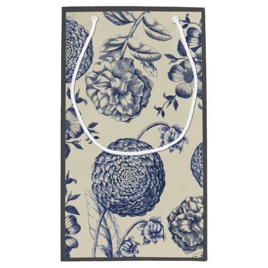 Antiek blauwe ventilator AfdrukFloral Klein Cadeauzakje (Achterkant)