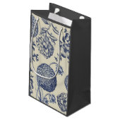 Antiek blauwe ventilator AfdrukFloral Klein Cadeauzakje (Achterkant Gekanteld)