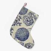 Antiek blauwe ventilator AfdrukFloral Kleine Kerstsok (Voorkant (Hangend))
