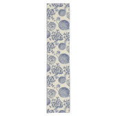 Antiek blauwe ventilator AfdrukFloral Korte Tafelloper (Voorkant)