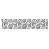 Antiek blauwe ventilator AfdrukFloral Korte Tafelloper (Horizontaal)