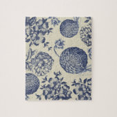Antiek blauwe ventilator AfdrukFloral Legpuzzel (Verticaal)