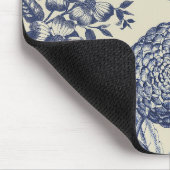 Antiek blauwe ventilator AfdrukFloral Muismat (Hoek)