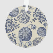 Antiek blauwe ventilator AfdrukFloral Ornament (achterkant)