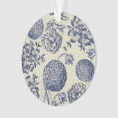 Antiek blauwe ventilator AfdrukFloral Ornament (voorkant)