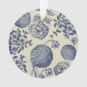Antiek blauwe ventilator AfdrukFloral Ornament (voorkant)