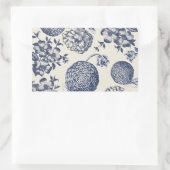 Antiek blauwe ventilator AfdrukFloral Rechthoekige Sticker (Tas)