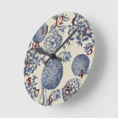 Antiek blauwe ventilator AfdrukFloral Ronde Klok (Hoek)