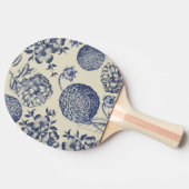 Antiek blauwe ventilator AfdrukFloral Tafeltennisbatje (Zijkant)