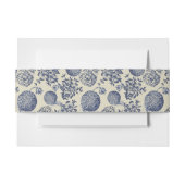 Antiek blauwe ventilator AfdrukFloral Uitnodigingen Wikkel (Voorkant Voorbeeld)