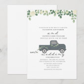 Antiek blauwe vrachtwagen met tintblikjes kaart (Voorkant / Achterkant)