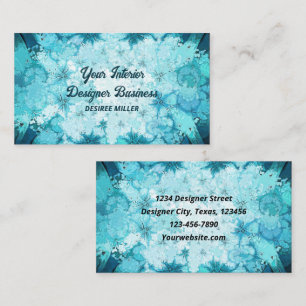 Antiek Blauwgroen Blauw Groen Waterverf Textuur Visitekaartje