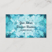 Antiek Blauwgroen Blauw Groen Waterverf Textuur Visitekaartje (Voorkant)