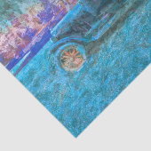 Antiek Blauwgroen blauw Paarse auto Tissuepapier (Detail)