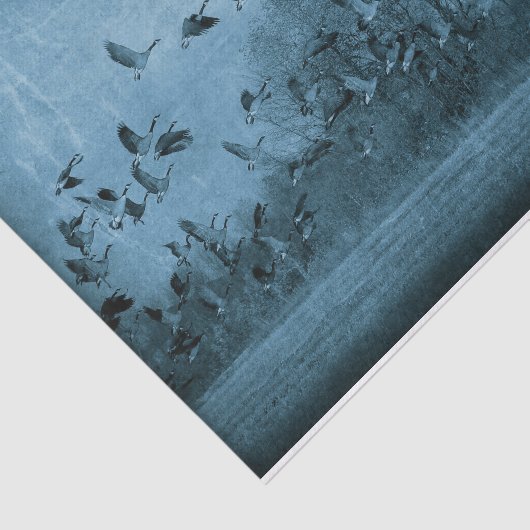 Antiek Blauwgroen blauw textiel ontkoppeling Tissuepapier (Detail)