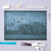  Antiek Blauwgroen blauw textiel ontkoppeling Tissuepapier (Craft)