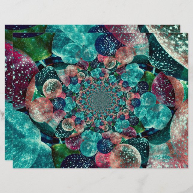  Antiek Blauwgroen blauwe retro-ballonnen met turk (Voorkant / Achterkant)