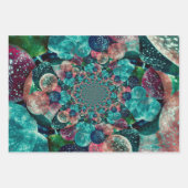 Antiek Blauwgroen blauwe retro-ballonnen met turk Inpakpapier Vel (Voorkant)