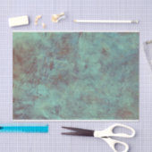 Antiek Blauwgroen bruin getextureerd ontspringen Tissuepapier (Craft)