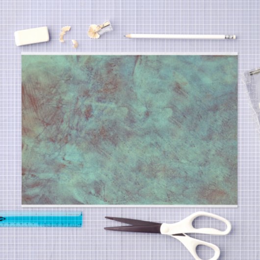  Antiek Blauwgroen bruin getextureerd ontspringen Tissuepapier (Craft)