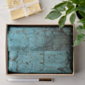 Antiek Blauwgroen Groene Textuur Grunge Tissuepapier (Geschenk)