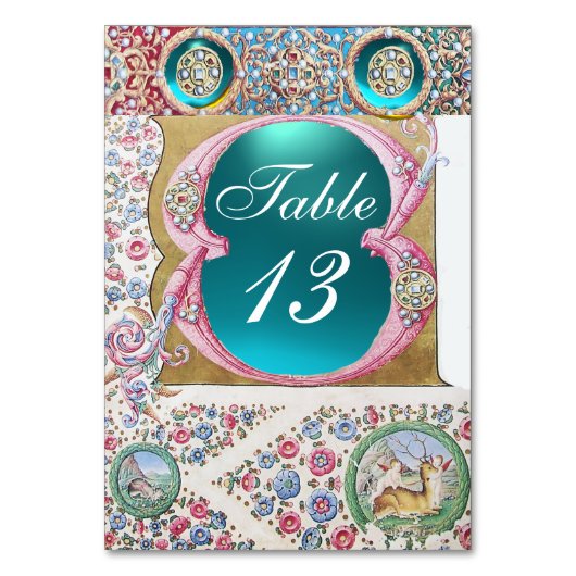 ANTIEK BLAUWGROEN PINKSTROOM, BLAUWE GEMSTONES, PE KAART (Achterkant)