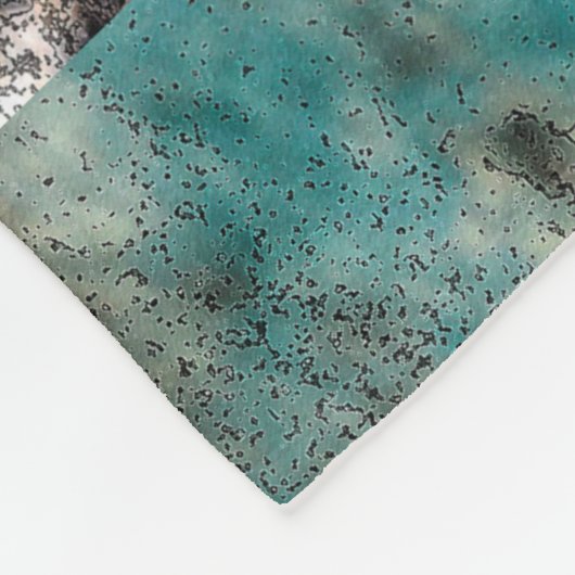 Antiek Blauwgroen roestontwerp Fleece Deken (Hoek)