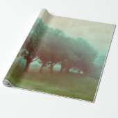 Antiek Blauwgroen textuur Landschapsontkoppeling Cadeaupapier (Uitgerold)