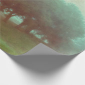 Antiek Blauwgroen textuur Landschapsontkoppeling Cadeaupapier (Hoek)