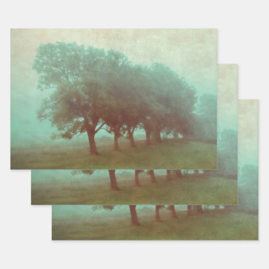 Antiek Blauwgroen textuur Landschapsontkoppeling Inpakpapier Vel (Set)