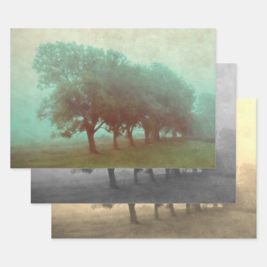  Antiek Blauwgroen textuur Landschapsontkoppeling Inpakpapier Vel (Set)