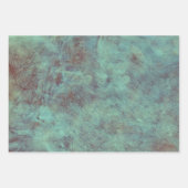 Antiek Blauwgroen Turquoise Brown Inpakpapier Vel (Voorkant 2)