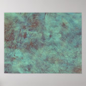  Antiek Blauwgroen Turquoise Brown Texture Poster (Voorkant)