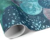  Antiek Blauwgroen Turquoise Green-ballonnen Cadeaupapier (Rol Hoek)