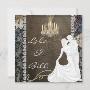 Antiek Bling CHANDELIER WEDDING INVITATIONS Kaart