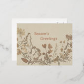 Antiek bloemcollage folie feestdagen briefkaart (Voorkant / Achterkant)