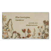 Antiek bloemcollage magnetisch visitekaartje (Voorkant)