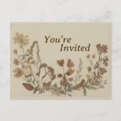 Antiek bloemcollage uitnodiging briefkaart (Voorkant)