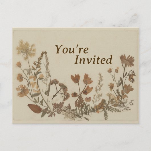 Antiek bloemcollage uitnodiging briefkaart (Voorkant)