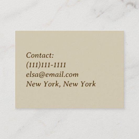 Antiek bloemcollage visitekaartje (Achterkant)