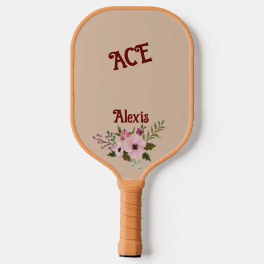 Antiek Bloemen Aangepaste Monogram Naam Pickleball Paddle (Achterkant)