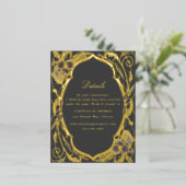 Antiek Bloemen Art Nouveau Bruiloft Goud Details Folie Feestdagen Briefkaart (Staand Voorkant)