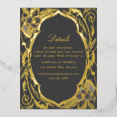 Antiek Bloemen Art Nouveau Bruiloft Goud Details Folie Feestdagen Briefkaart (Voorkant)