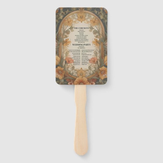 Antiek Bloemen Art Nouveau bruiloft Handwaaier (Achterkant)