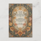 Antiek Bloemen Art Nouveau bruiloft Informatiekaartje (Voorkant)