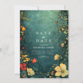 Antiek Bloemen Art Nouveau bruiloft Save The Date (Voorkant)