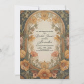 Antiek Bloemen Art Nouveau Vrijgezellenfeest Kaart (Voorkant)