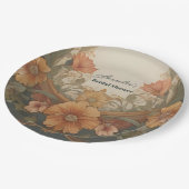 Antiek Bloemen Art Nouveau Vrijgezellenfeest Papieren Bordje (Gekanteld)