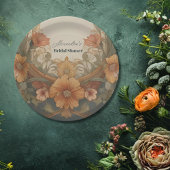 Antiek Bloemen Art Nouveau Vrijgezellenfeest Papieren Bordje